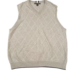 Claiborne by John Bartlett Men's Size Large Gray Geometric Golf Outdoor‎ Vest